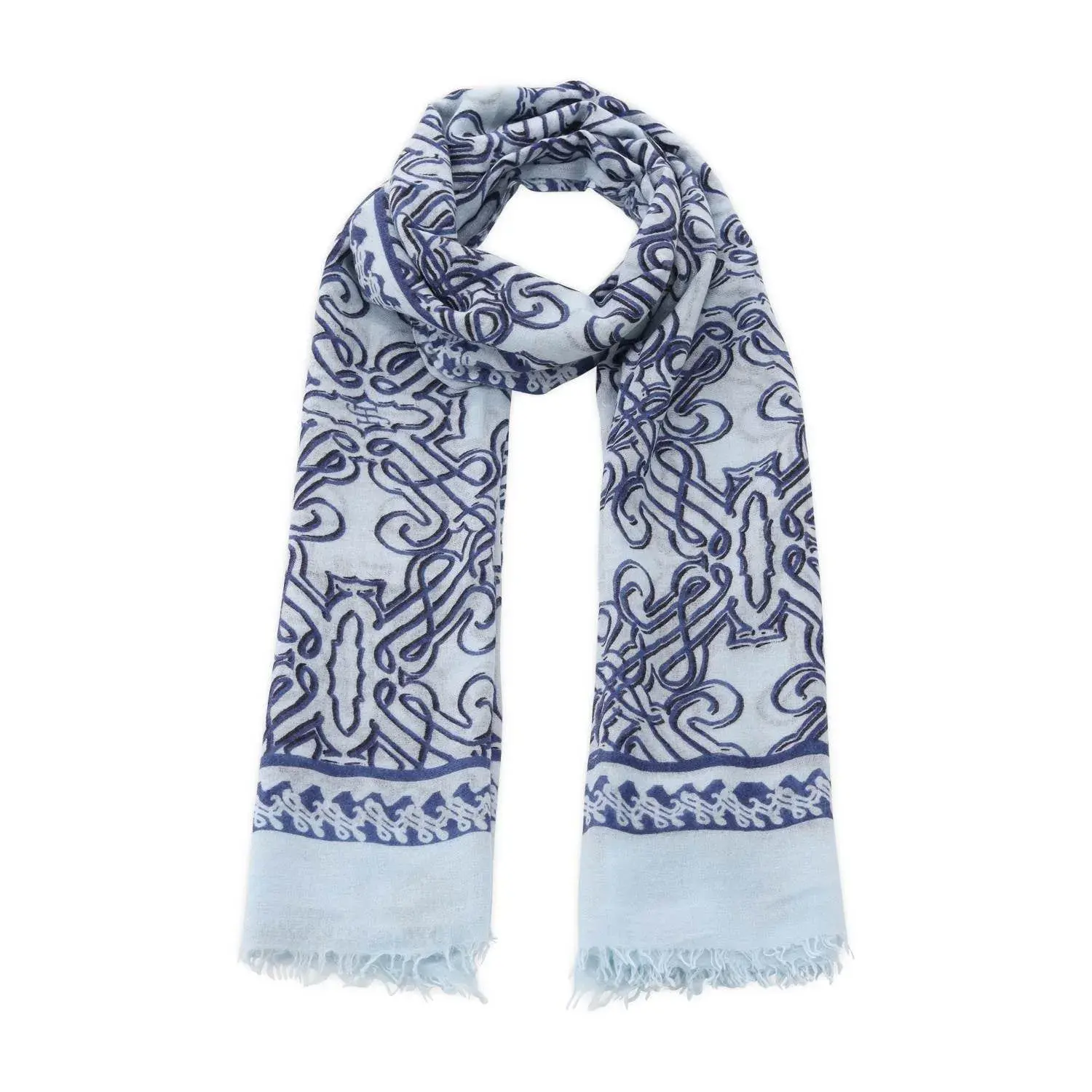 Eleganter Kaschmirschal mit Siegel-Monogramm