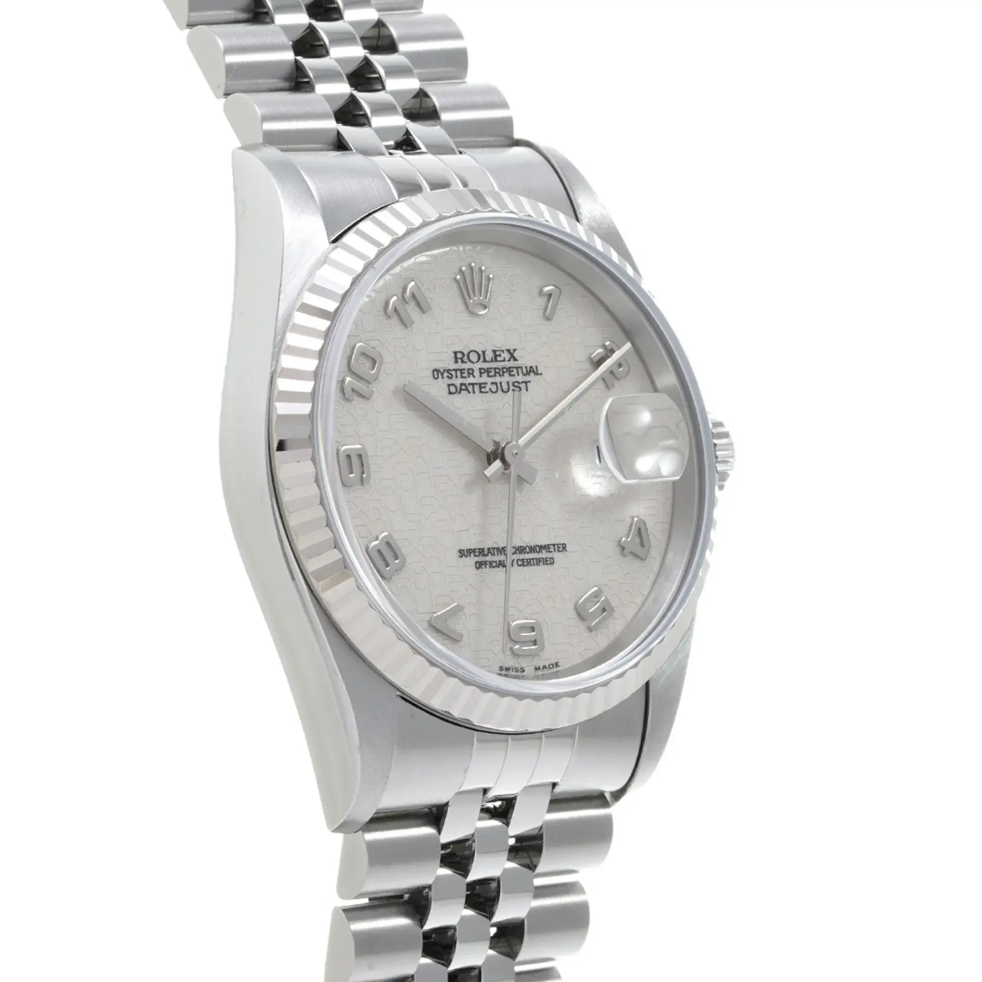 Silberne Rolex Datejust Armbanduhr 16234
