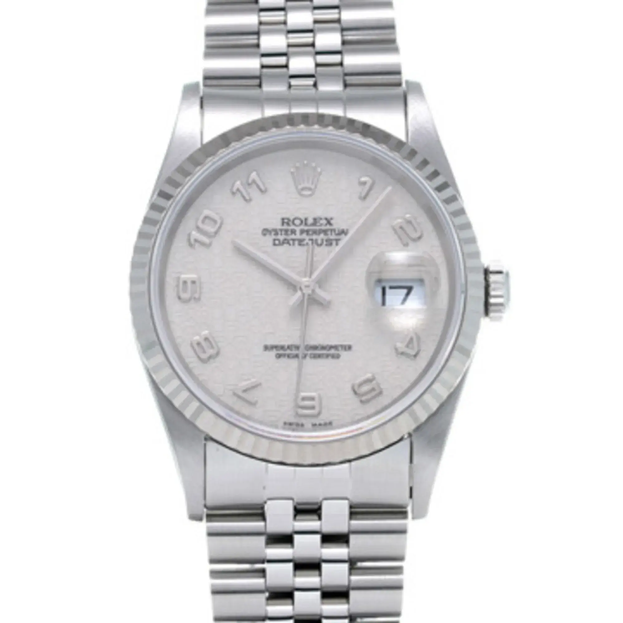 Silberne Rolex Datejust Armbanduhr 16234