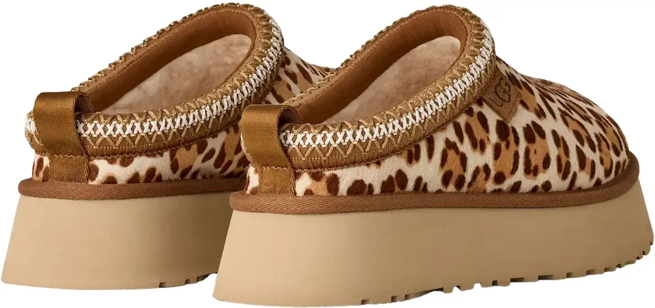 Plateau Pantolette mit Leopardenmuster