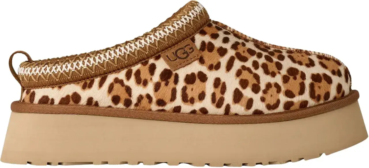 Plateau Pantolette mit Leopardenmuster