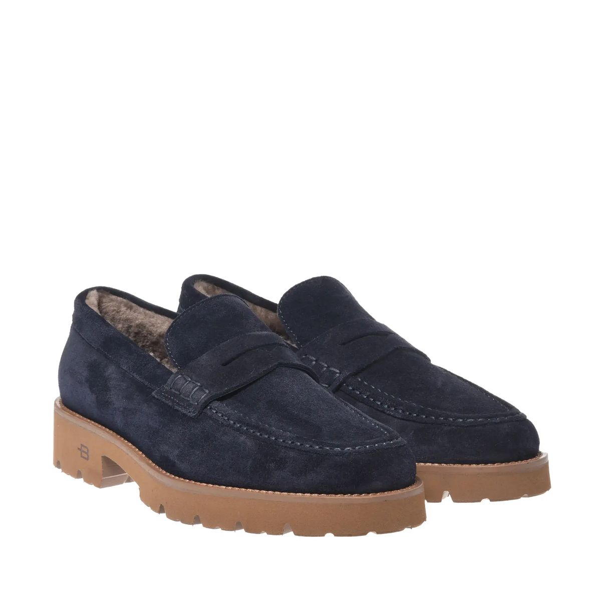 Wildleder Loafer mit Profilsohle