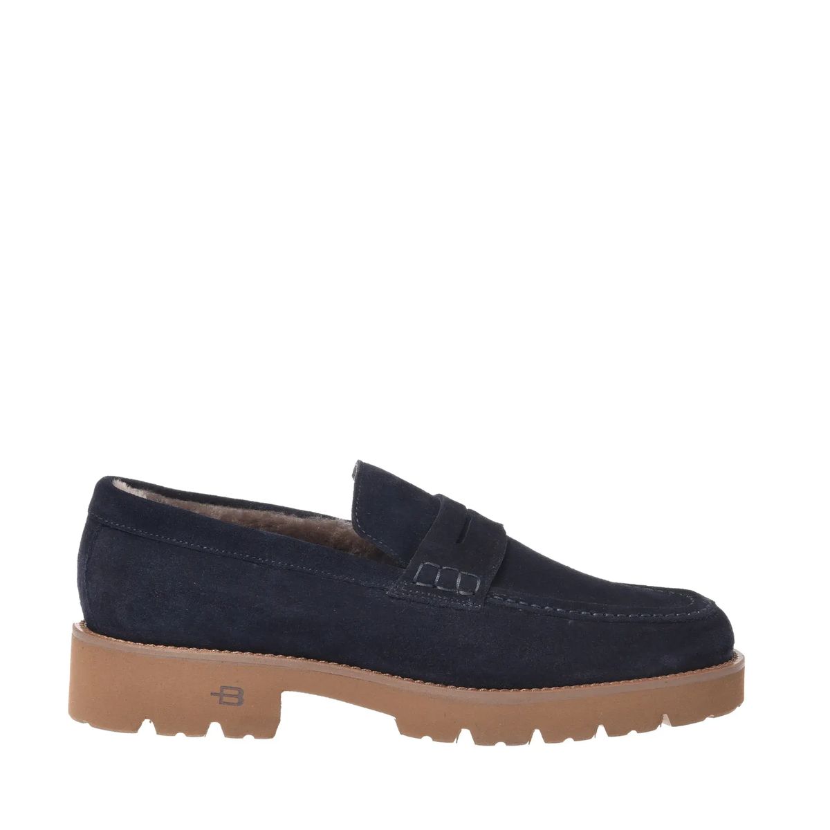 Wildleder Loafer mit Profilsohle