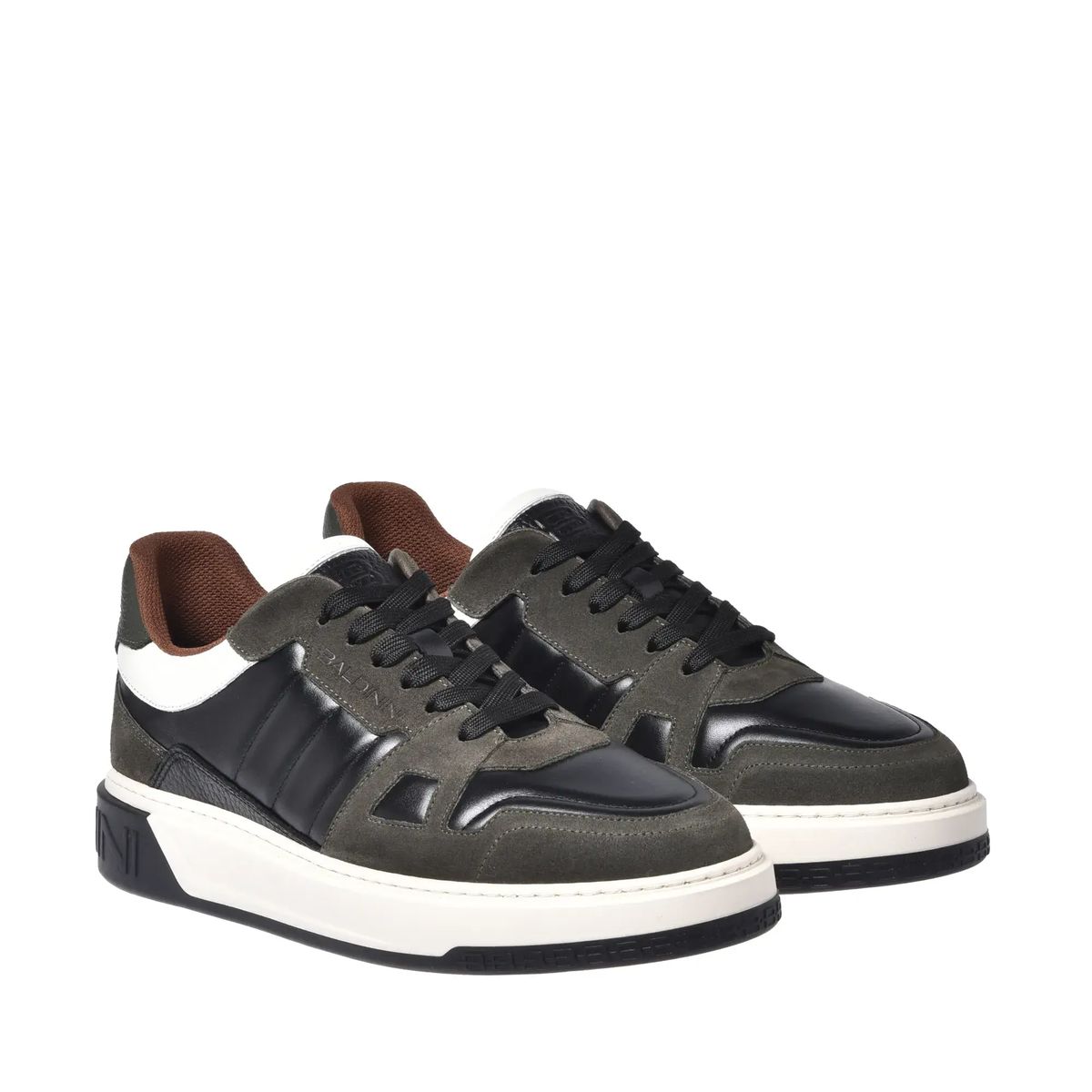 Panel-Sneakers aus Wildleder und Leder