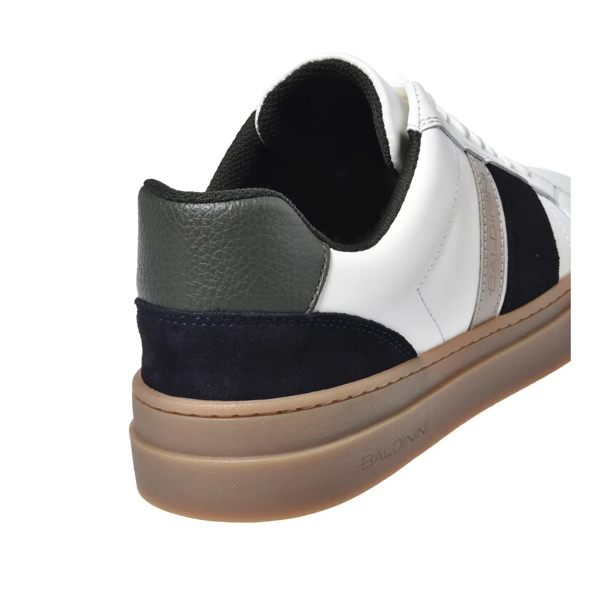 Gestreifte Leder-Sneakers