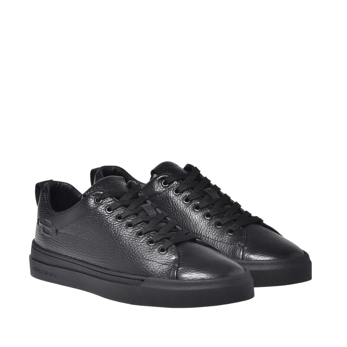 Sneakers aus genarbtem Leder