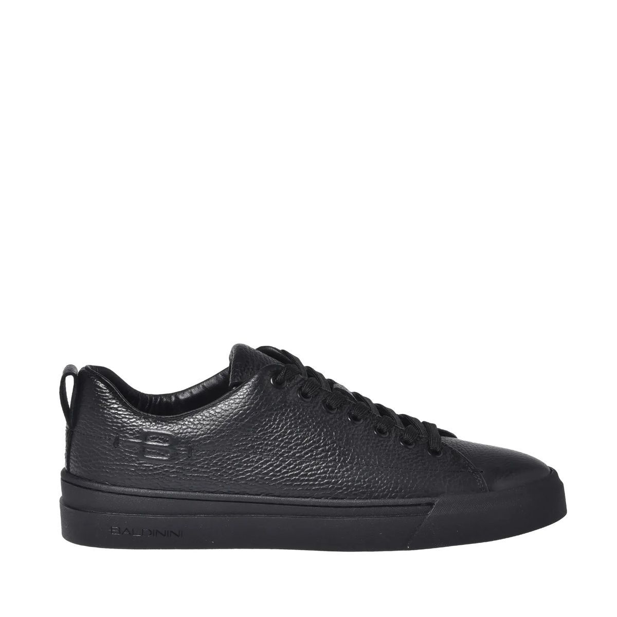 Sneakers aus genarbtem Leder