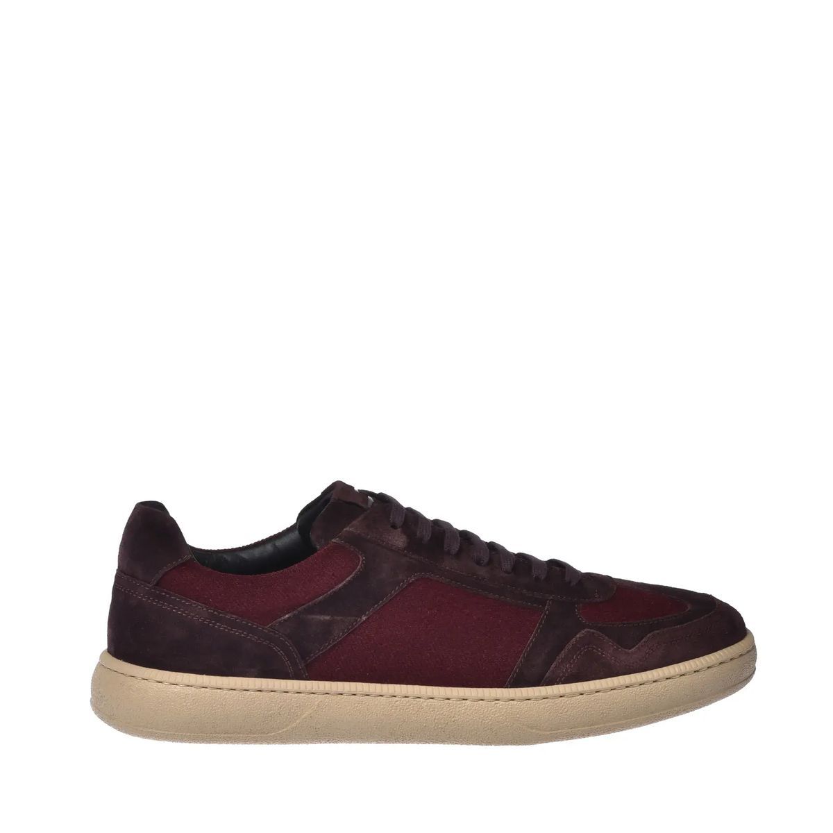 Burgunderfarbene Wildleder-Sneakers