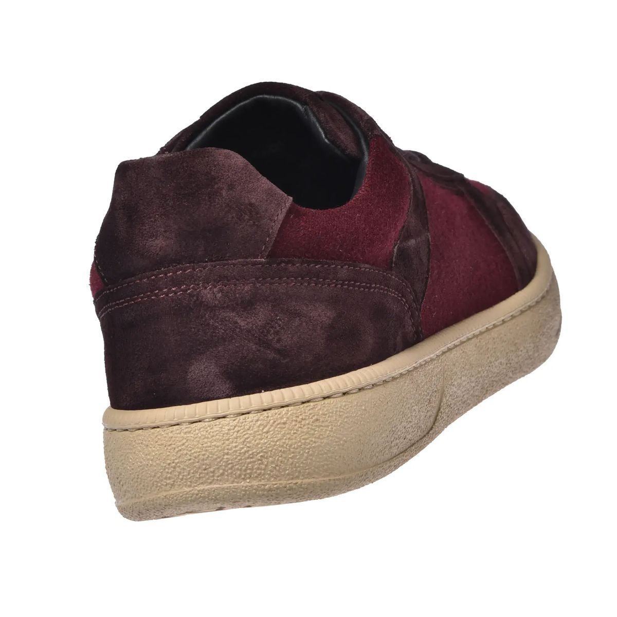 Burgunderfarbene Wildleder-Sneakers
