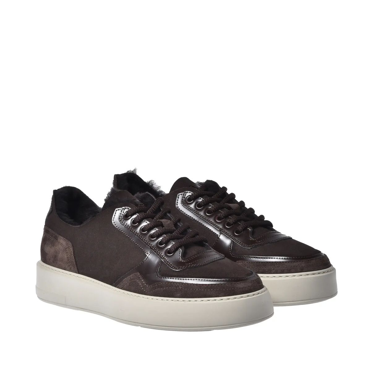 Braune Leder- & Wildleder-Sneakers
