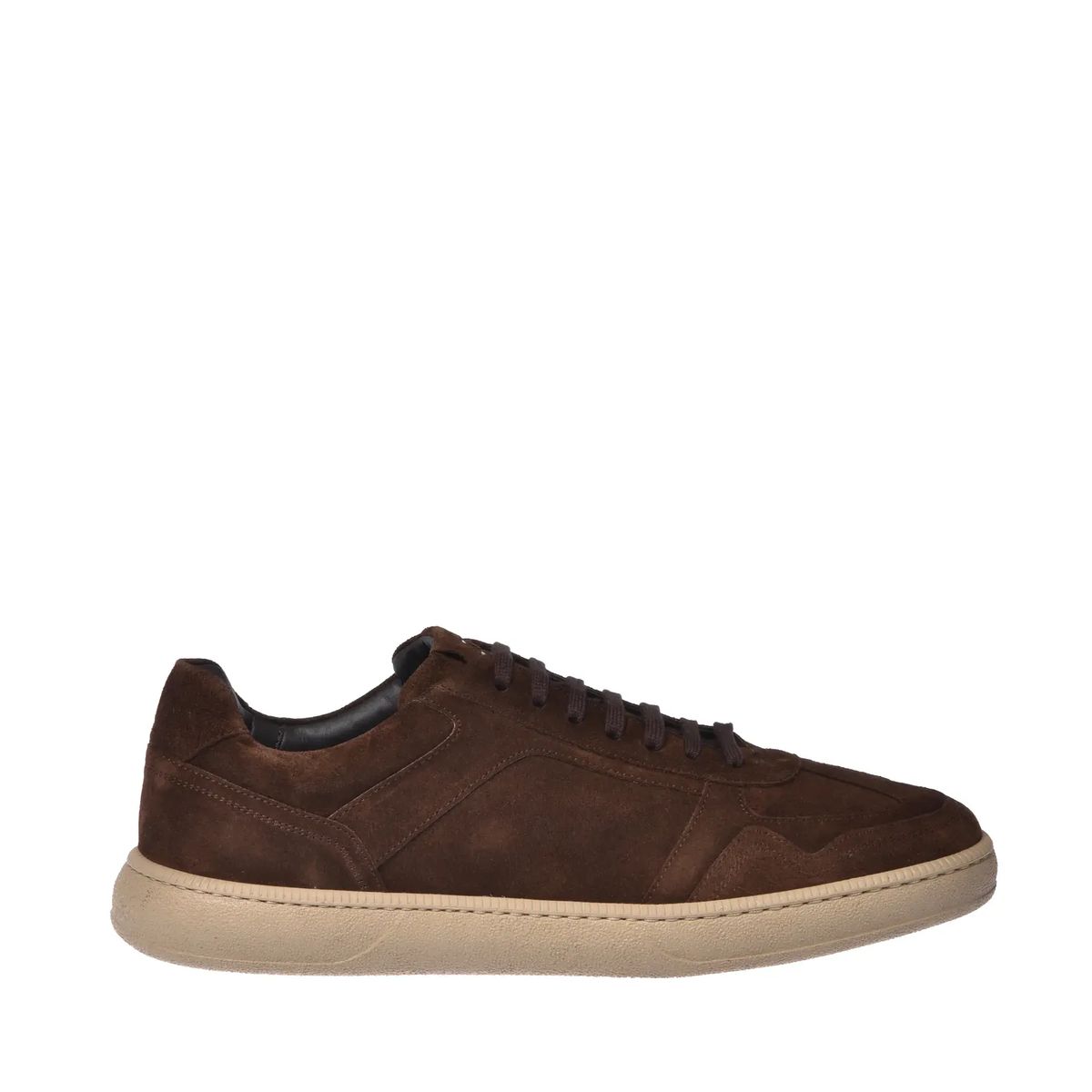 Braune Wildleder-Sneakers mit niedrigem Schaft
