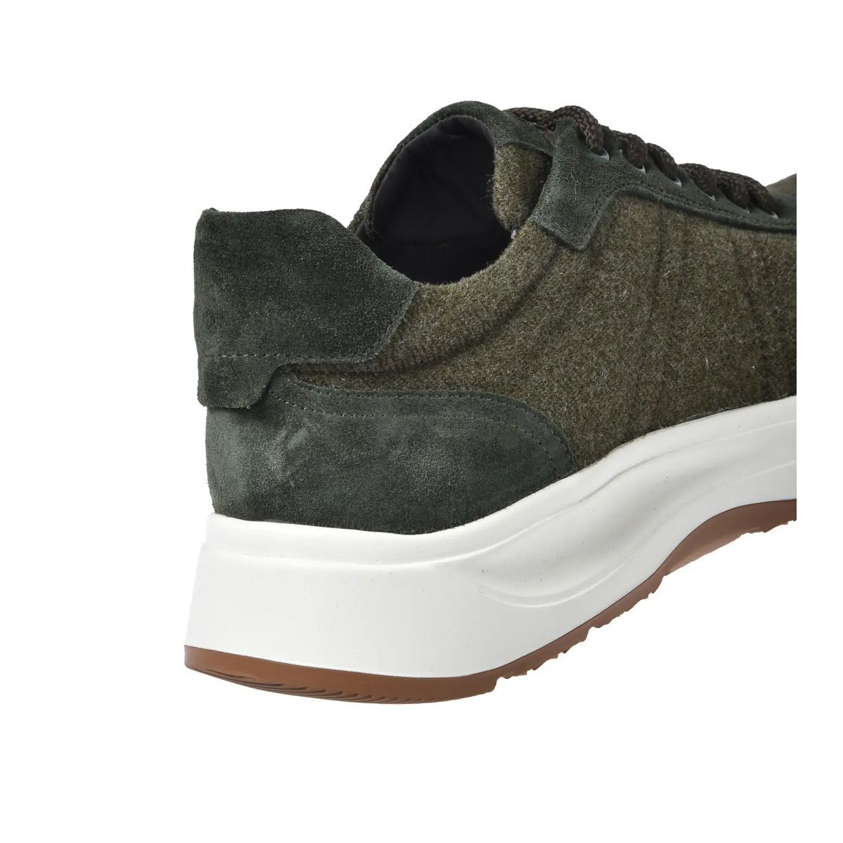 Olivgrüne Wildleder-Panel-Sneakers
