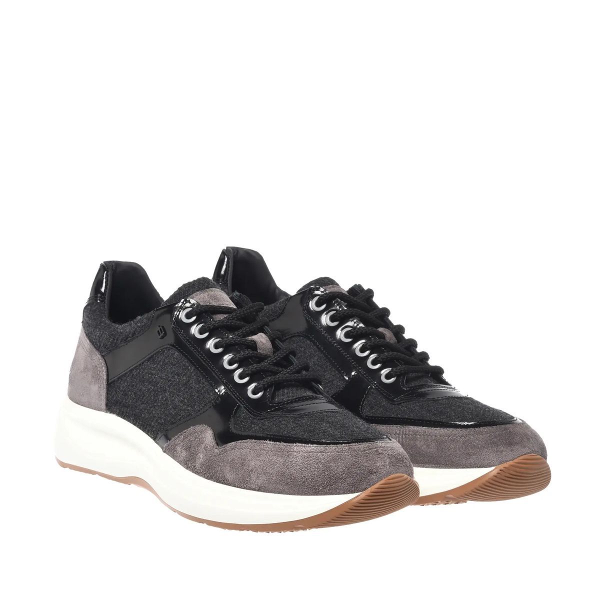 Schnürschuhe aus Wildleder und Wolle