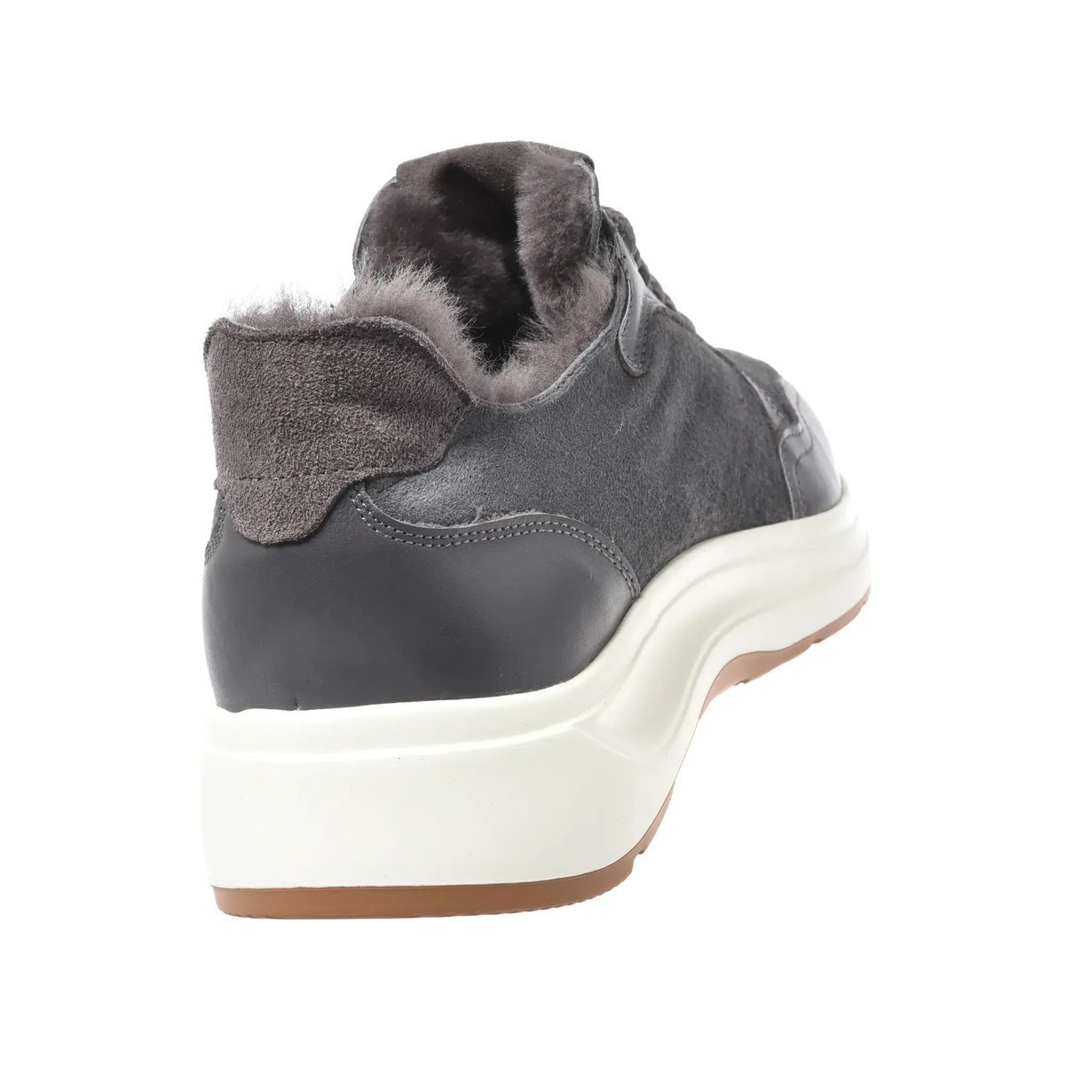 Graue Sneaker aus Wildleder und Leder