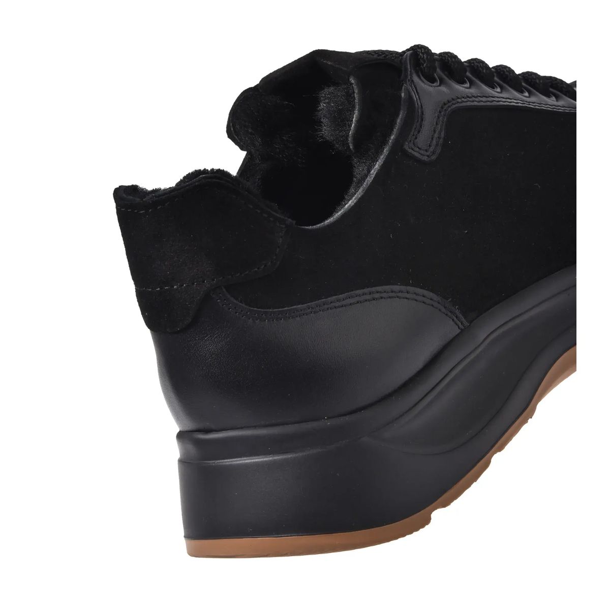 Schwarze Wildleder- und Ledersneakers