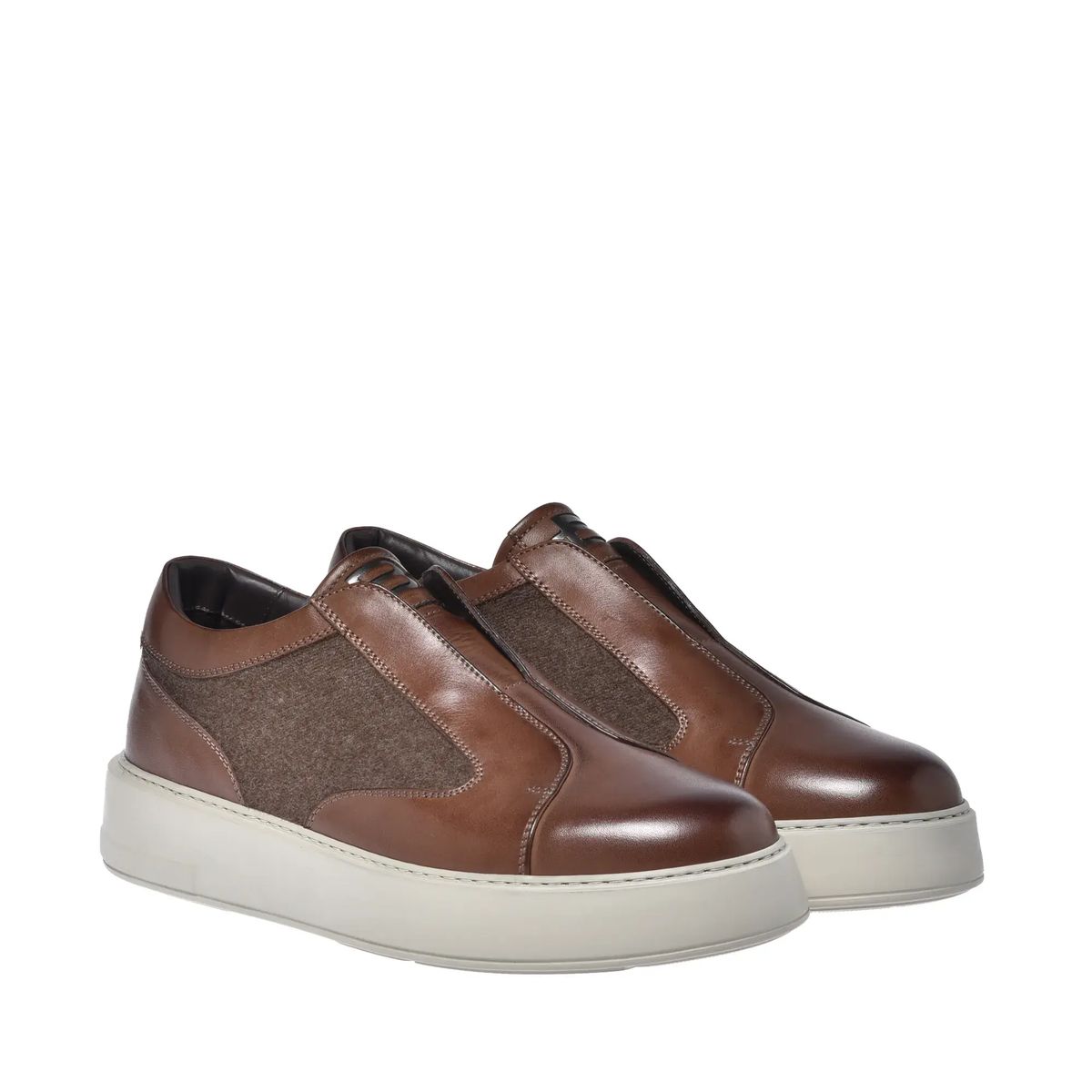 Leder- und Woll-Slipper-Sneaker