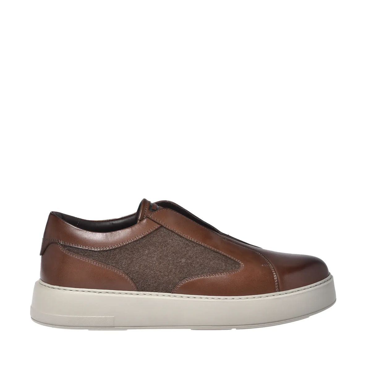 Leder- und Woll-Slipper-Sneaker