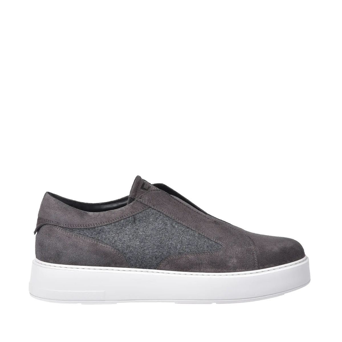 Graue Wildleder Slipper Sneakers