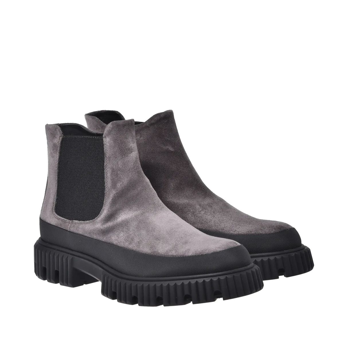 Graue Chelsea-Plateau-Stiefeletten aus Wildleder