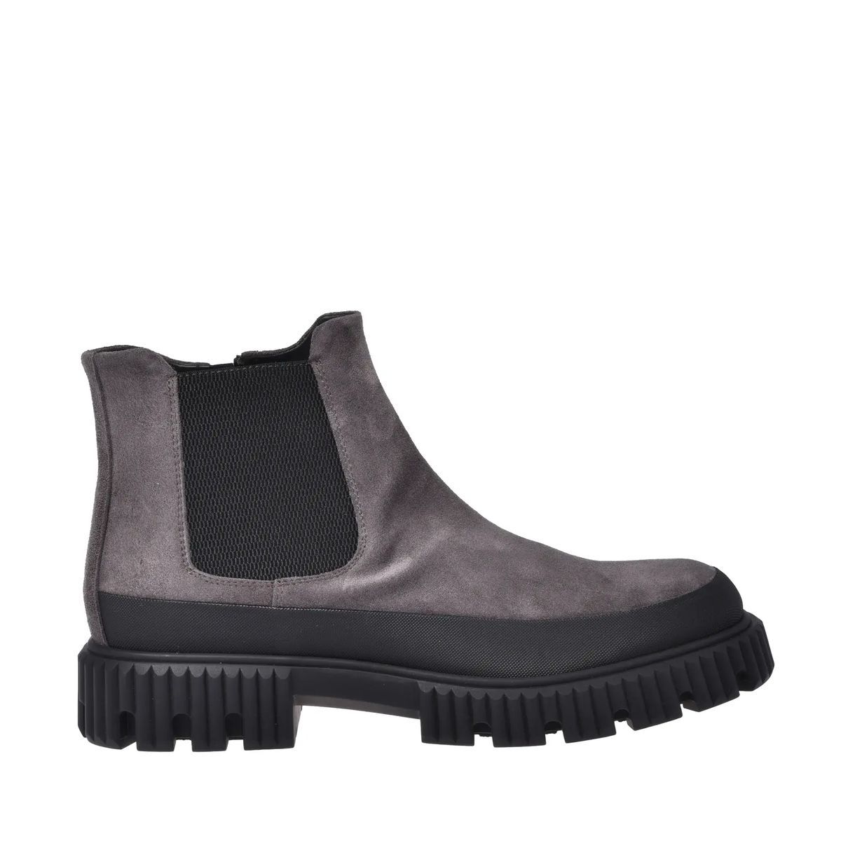 Graue Chelsea-Plateau-Stiefeletten aus Wildleder