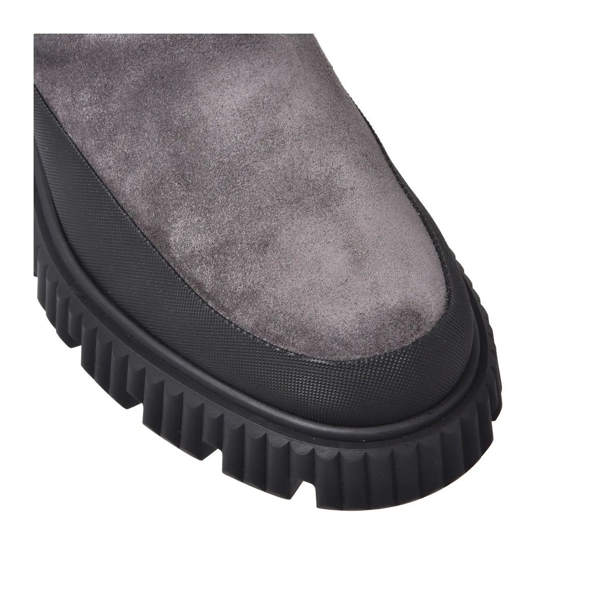Graue Chelsea-Plateau-Stiefeletten aus Wildleder
