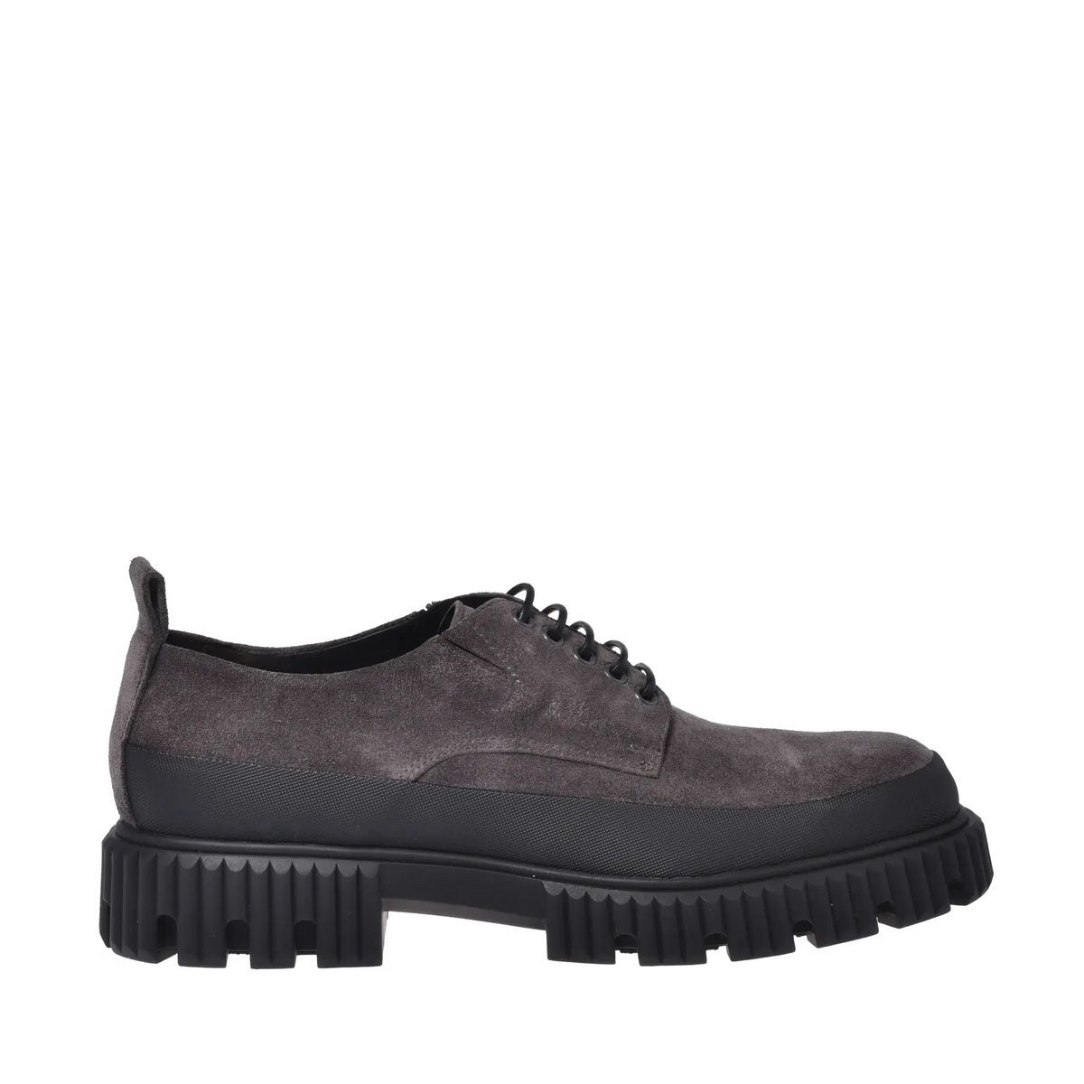 Graue Derby Schuhe aus Wildleder