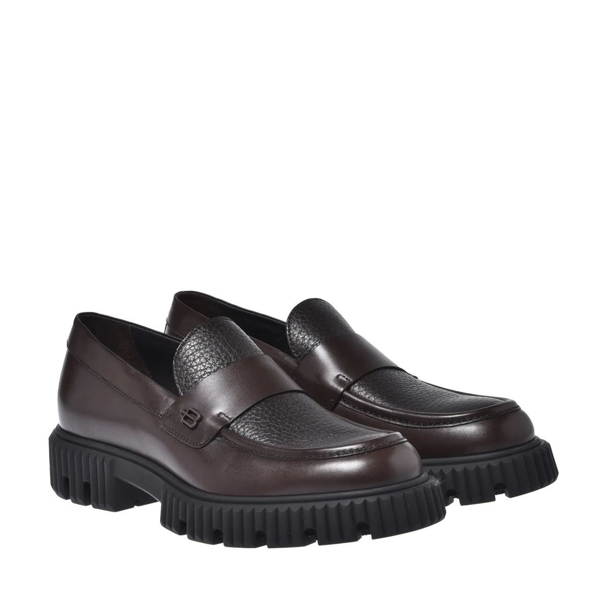 Leder-Loafer mit Profilsohle