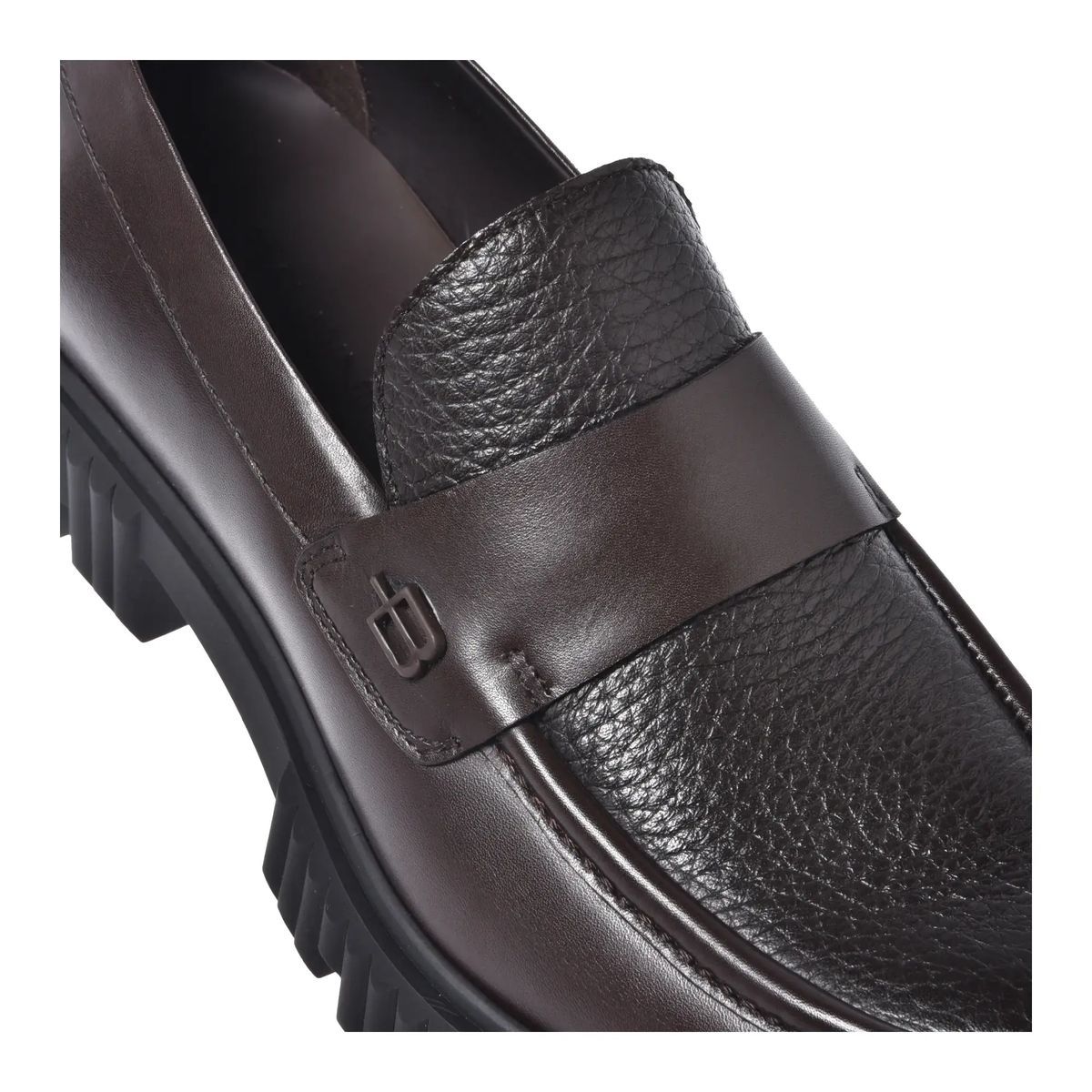 Leder-Loafer mit Profilsohle