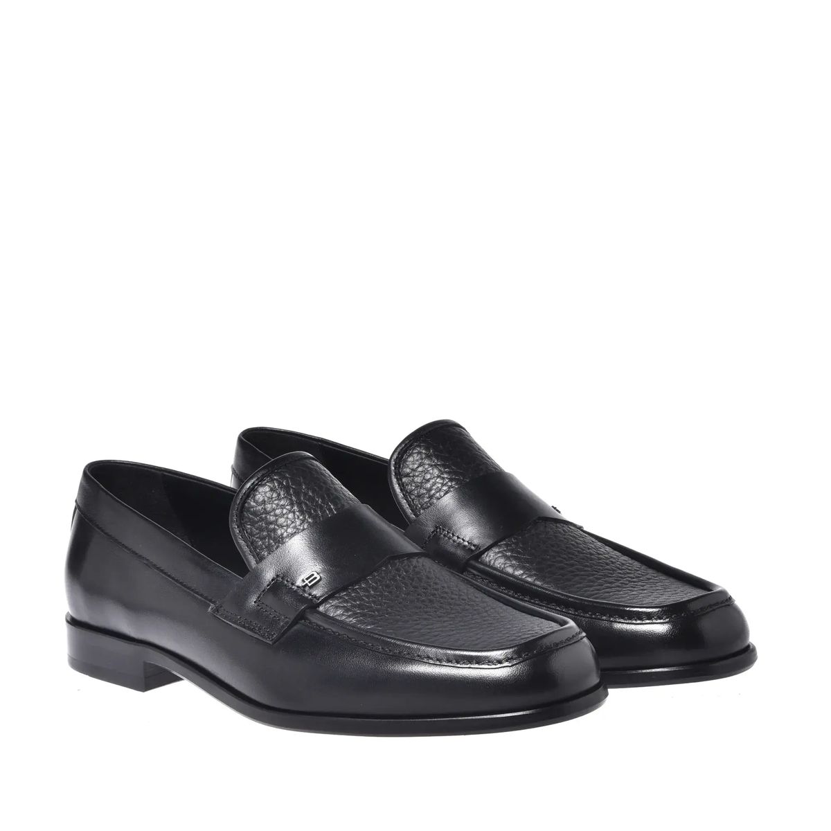 Herren Schwarzer Penny Loafer aus Leder