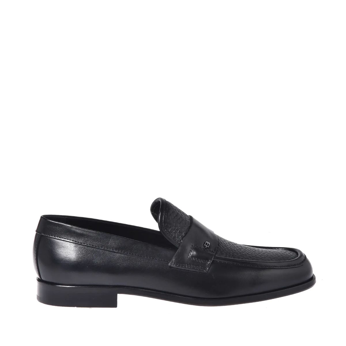 Herren Schwarzer Penny Loafer aus Leder