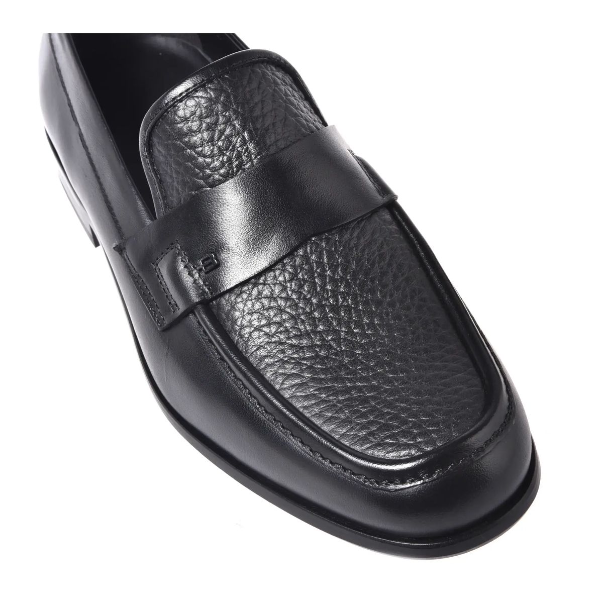 Herren Schwarzer Penny Loafer aus Leder