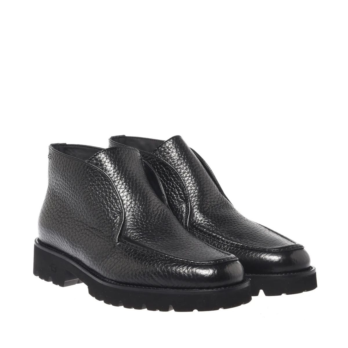 Schwarze Stiefeletten im Chukka-Stil aus Leder