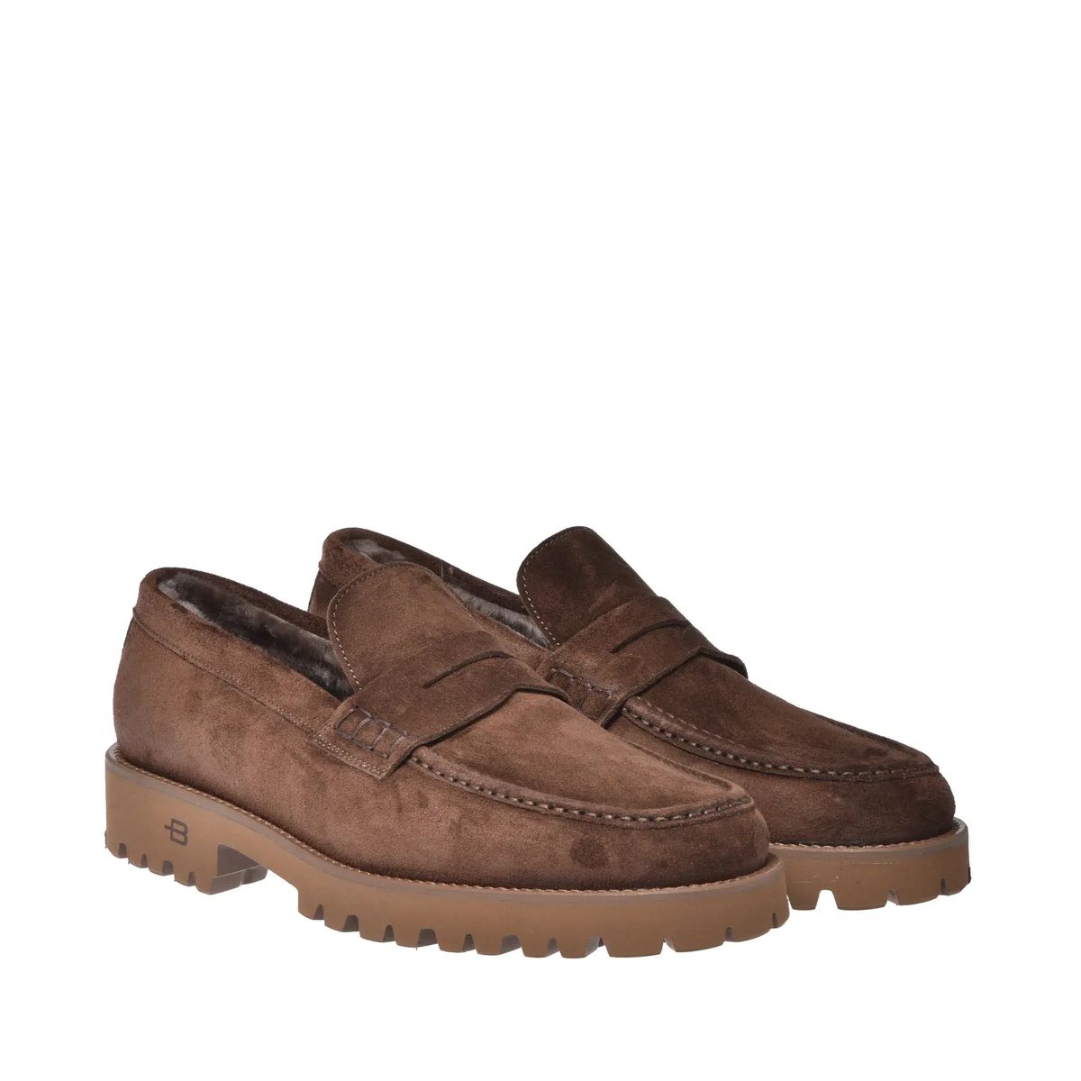 Braune Penny Loafers aus Wildleder