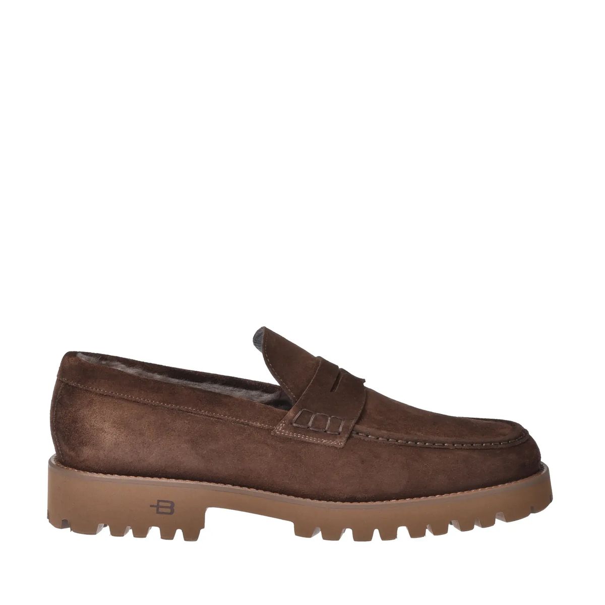 Braune Penny Loafers aus Wildleder