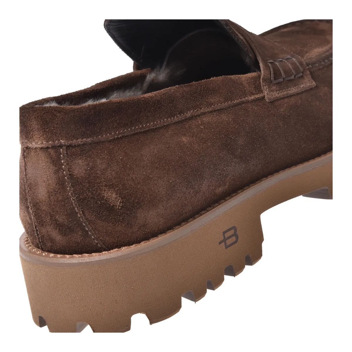 Braune Penny Loafers aus Wildleder