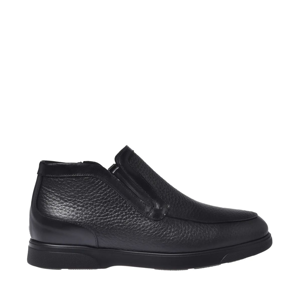 Schwarze Leder-Slipper