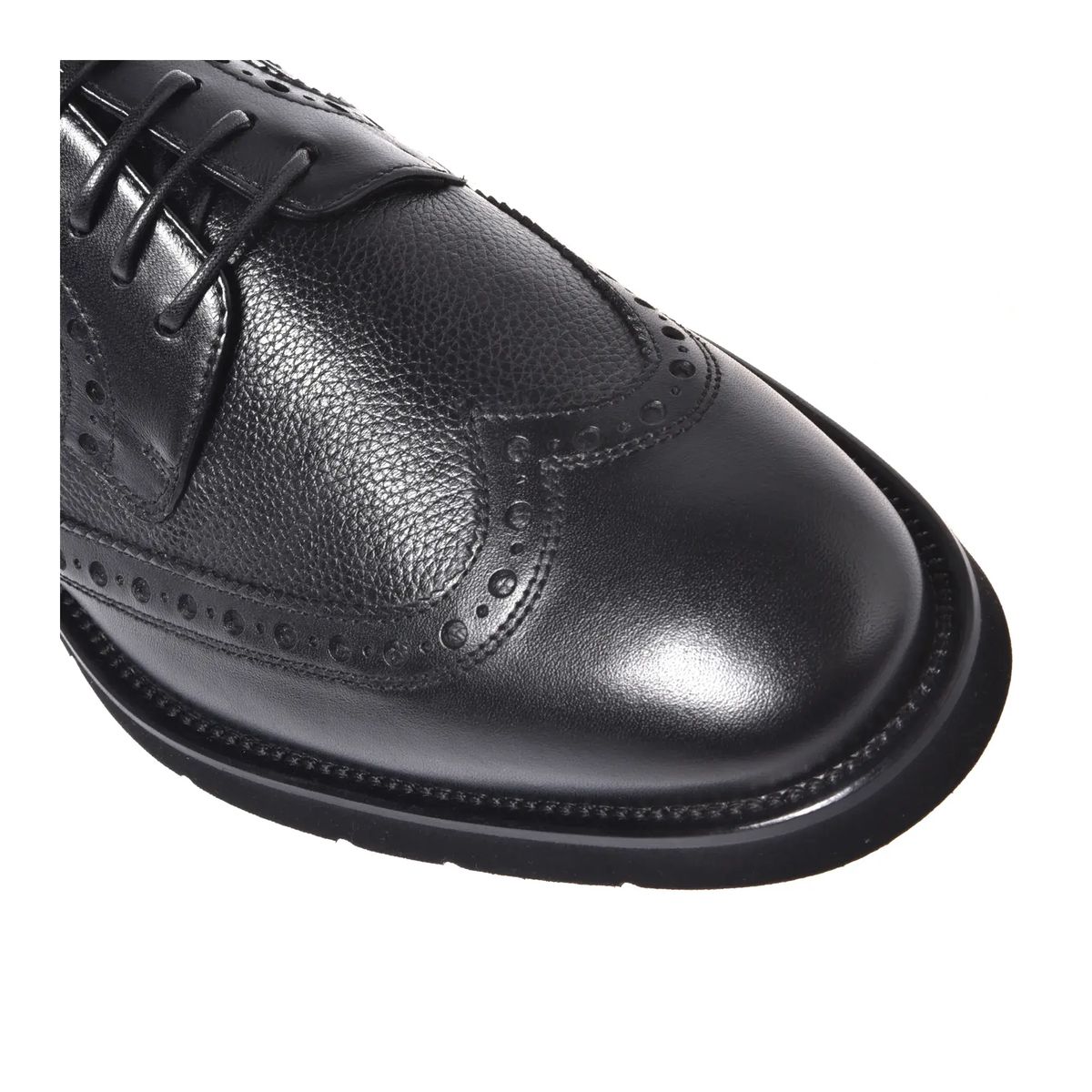 Leder Oxford Schnürschuh mit Flügelkappe