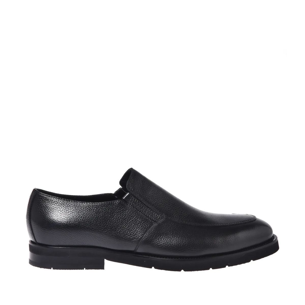 Schwarzer Leder Slipper Halbschuh