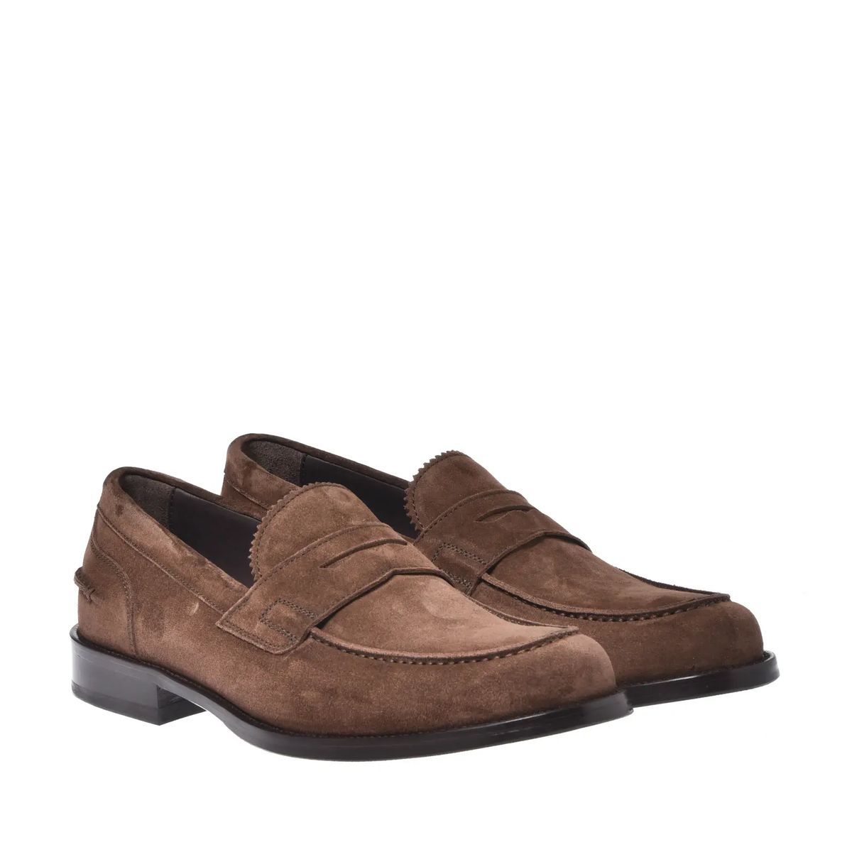 Braune Wildleder Penny Loafers
