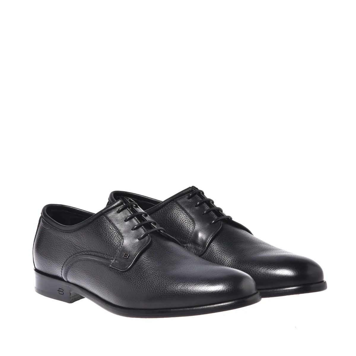 Schwarze Derby-Schnürschuhe aus Leder
