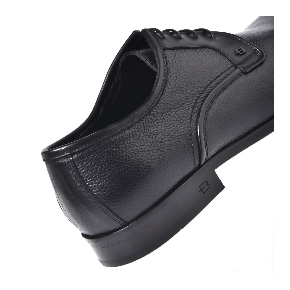 Schwarze Derby-Schnürschuhe aus Leder