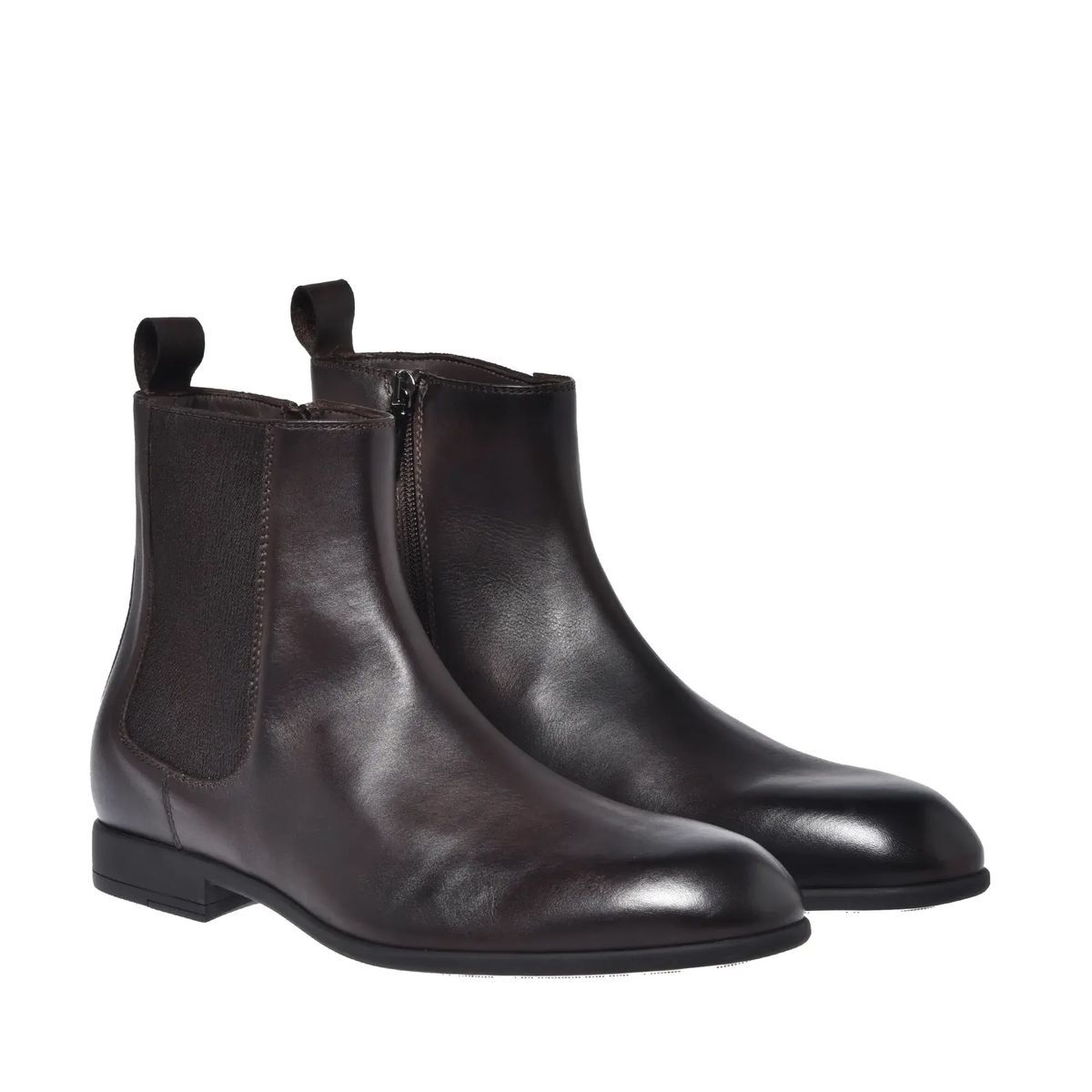 Braune Chelsea-Ankle-Boots aus Leder