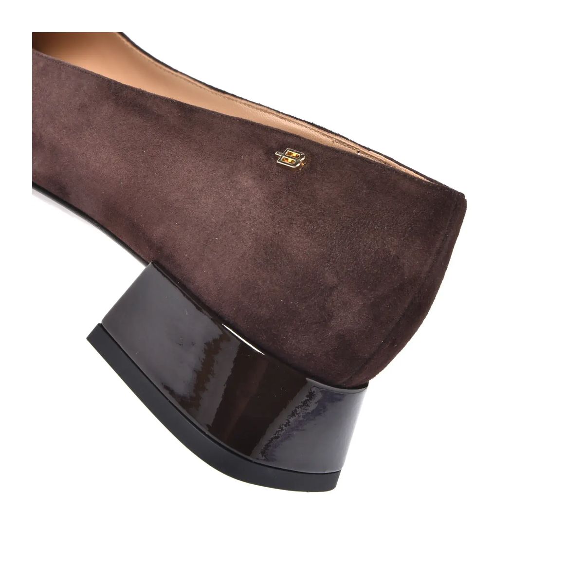 Braune Wildleder-Pumps mit Blockabsatz
