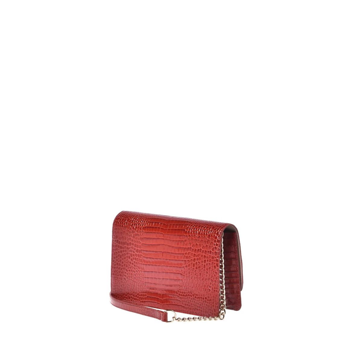 Geldbörse mit Kroko-Print und Kette