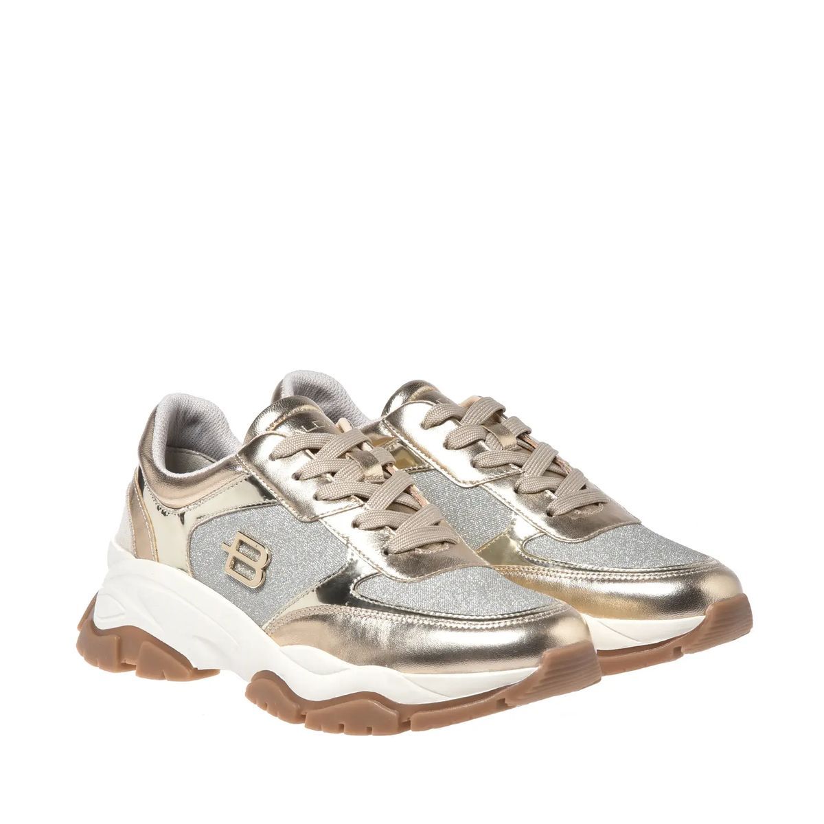 Metallic Gold Glitter Low-Top Sneaker