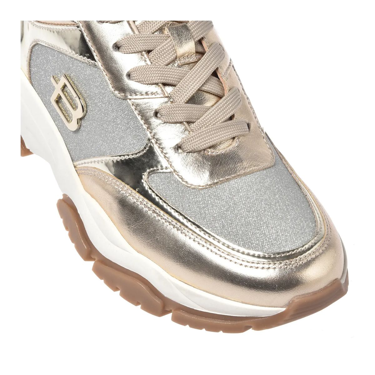 Metallic Gold Glitter Low-Top Sneaker