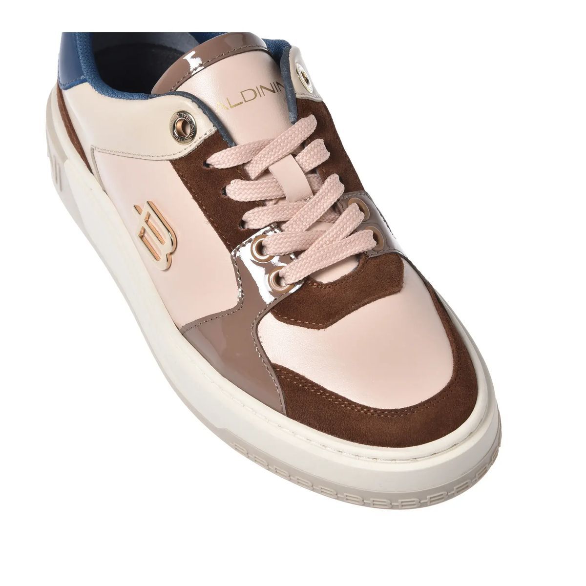 Leder-Sneaker mit Colorblock-Design
