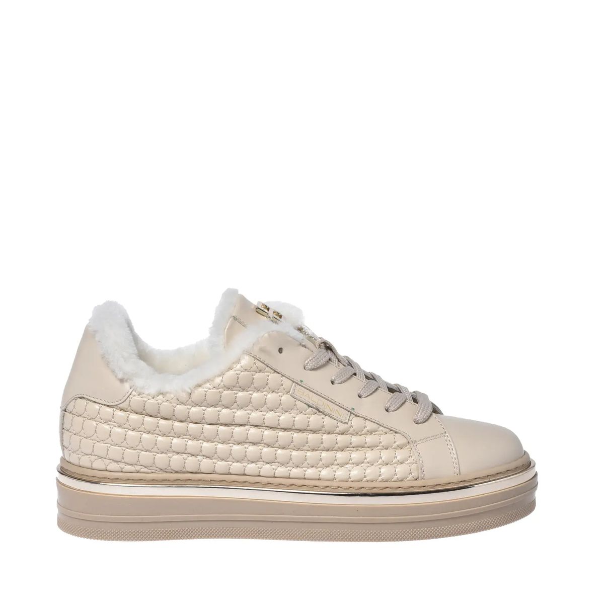 Gesteppte niedrige Plateau-Sneakers