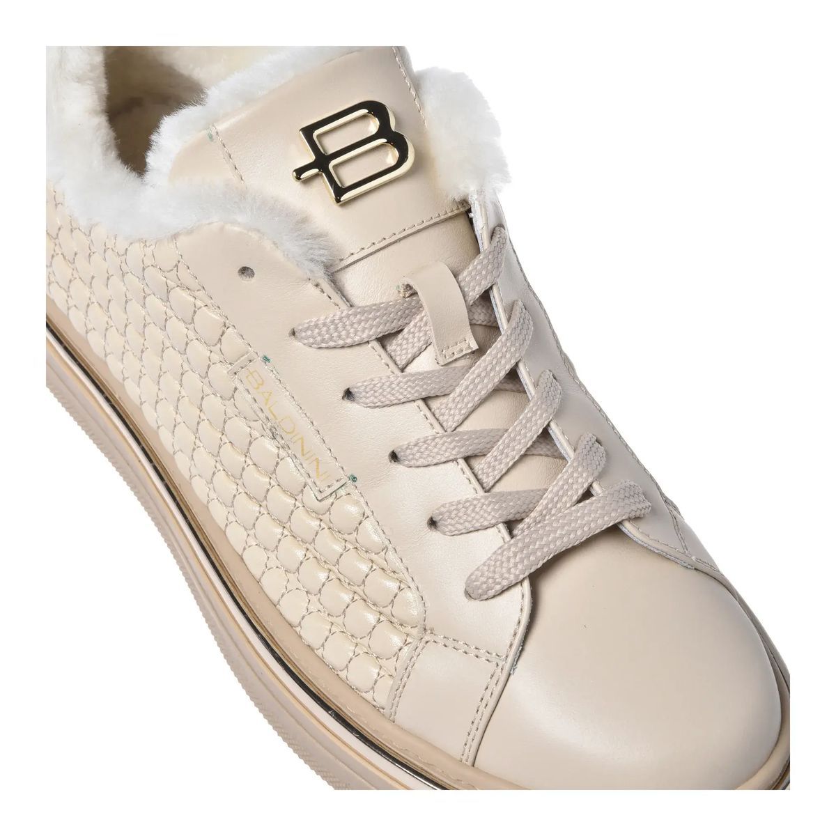 Gesteppte niedrige Plateau-Sneakers