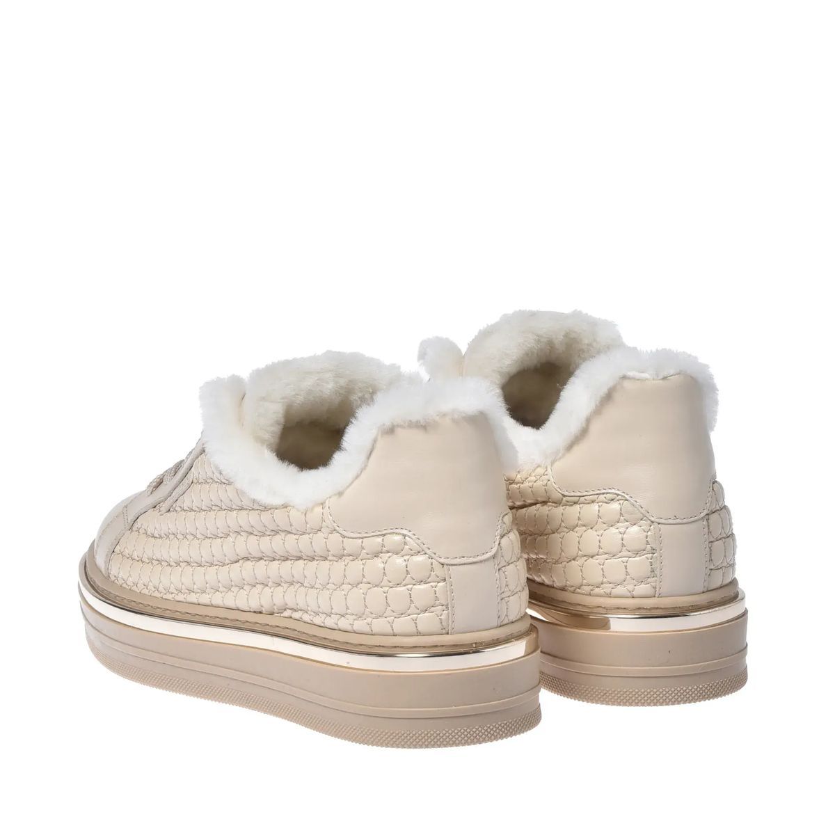 Gesteppte niedrige Plateau-Sneakers